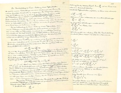 null EINSTEIN Albert (1879-1955).
MANUSCRIT autographe, Beschränkung der Tensor-Bildung...