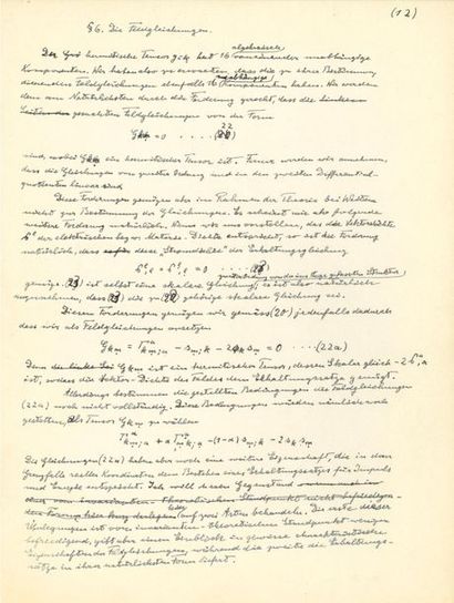 null EINSTEIN Albert (1879-1955).
MANUSCRIT autographe, [vers 1945] ; 7 pages in-4 ;...