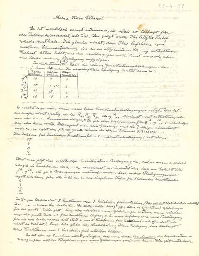 null EINSTEIN Albert (1879-1955).
L.A. S. « A. E. », [29 avril 1950], à Ernst Gabor...