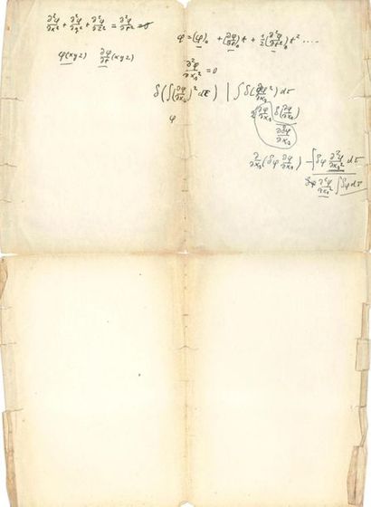 null EINSTEIN Albert (1879-1955).
MANUSCRIT autographe ; demi-page in-4 (bords effrangés,...