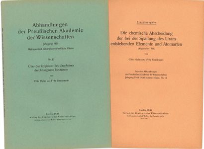 null HAHN Otto (1879-1968) et STRASSMANN Fritz (1902-1980).
Über das Zerplatzen des...