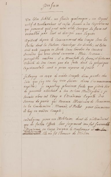 null TRESSAN Louis-Elisabeth de La Vergne, comte de (1705-1783).
MANUSCRIT autographe...