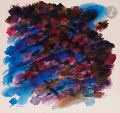 null Alfred MANESSIER (1911-1993)
Composition, 1973
Aquarelle.
Signée et datée en...