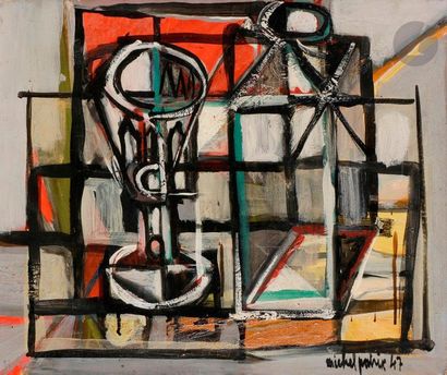 null Michel PATRIX (1917-1973)Still life, 1947Oil on canvas.
 Signed and dated
 lower...