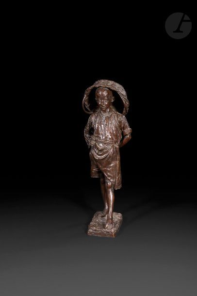 null Achille ALBERTI (1860-1943)

Jeune garçon au panier

Épreuve en bronze à patine...