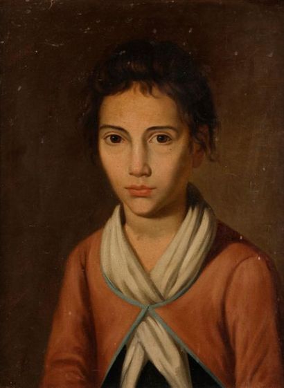 null École FRANÇAISE vers 1800
Portrait de jeune homme au foulard
Papier marouflé...