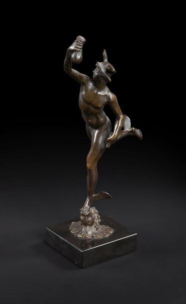 null Figure en bronze patiné du Mercure volant d’après Jean de Bologne
XIXe siècle.
H :...