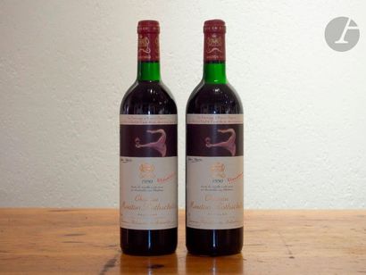 null 2 B CHÂTEAU MOUTON ROTHSCHILD (1 B.G ; 1 T.L.B.), GCC1 Pauillac, 1990