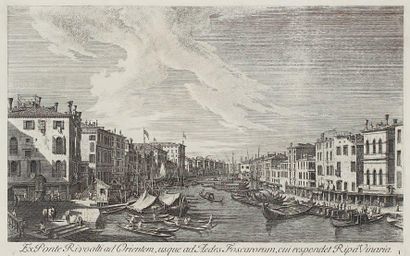 Canaletto (Antonio Canal, dit) (1697-1768) (d'après) Vues de Venise, I et XII. Eau-forte...