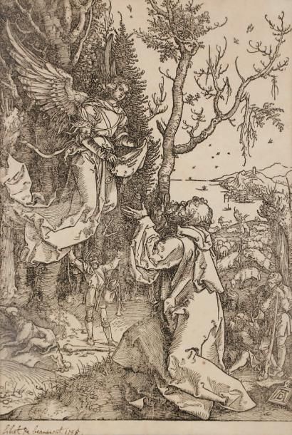 Albrecht Dürer (1471-1528) Un ange apparaissant à Joachim. Planche pour La Vie de...
