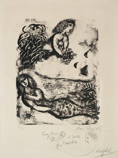 Marc Chagall (1887-1985) Deux Sirènes. 1961. Lithographie. 250 x 320. C. 304. Très...