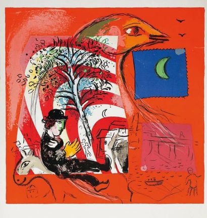 Marc Chagall (1887-1985) L'Arc-en-Ciel. Affiche pour une exposition Chagall au Grand...