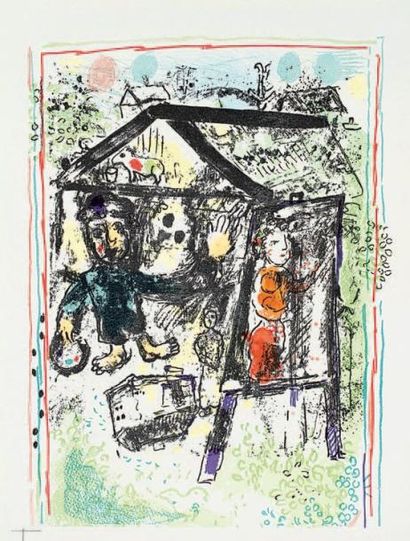 Marc Chagall (1887-1985) Rêverie. 1969. Lithographie. 410 x 305. C. 605. Impression...