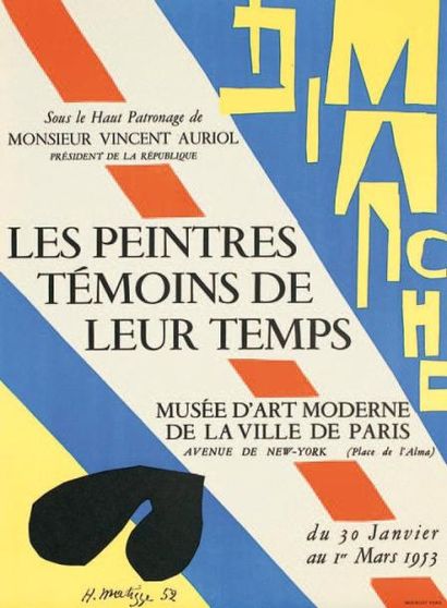 Henri Matisse (1869-1954) Les Peintres témoins de leur temps , musée d'art moderne...