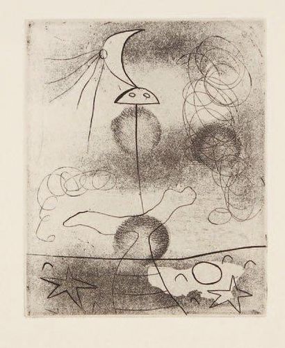 Joan Miró (1893-1983) Planche pour Solidarité. 1938. Eau-forte et aquatinte. 80 x...