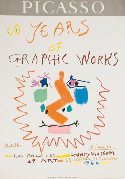 Pablo Picasso (d'après) 60 Years of Graphic Works. Affiche pour le Los Angeles County...