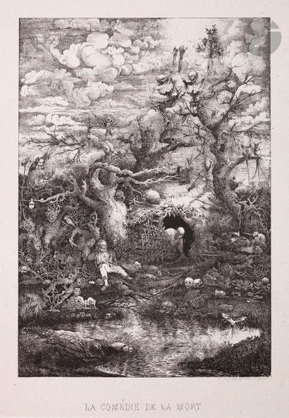 null Rodolphe Bresdin (1822-1885) 

La Comédie de la mort. 1854. Lithographie. 148 x 240....