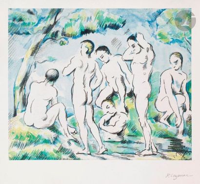 null Paul Cézanne (1839-1906) 

Les Petits baigneurs, ou Le Bain. 1897. Lithographie....