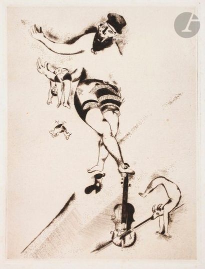 null Marc Chagall (1887-1985) 

L’Acrobate au violon. 1924. Eau-forte. 315 x 419....