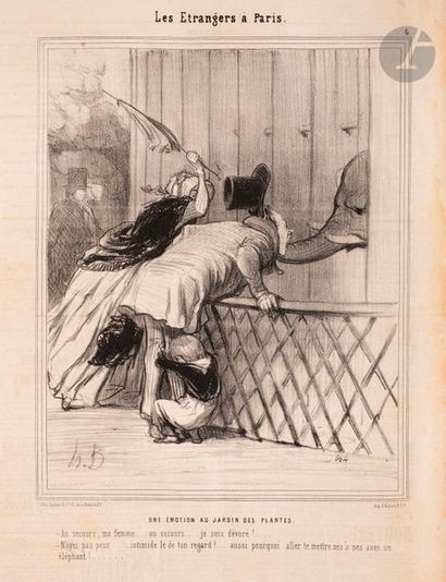 null Honoré Daumier (1808-1879) 

Les Étrangers à Paris. 1844. Lithographie. Chaque...