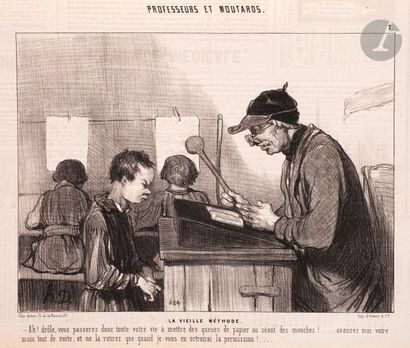 null Honoré Daumier (1808-1879) 

Professeurs et moutards. 1845-1846. Lithographie....