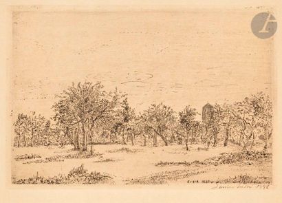 null James Ensor (1860-1949) 

Le Verger. 1886. Eau-forte. 237 x 160. Taevernier...