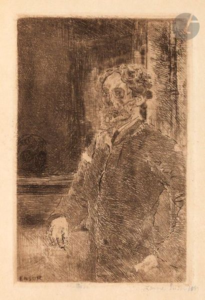 null James Ensor (1860-1949) 

Mon portrait squelettisé. 1889. Eau-forte et pointe...