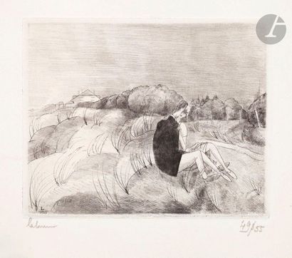 null Jean-Émile Laboureur (1877-1943) 

Dans les dunes. 1927. Cuivre gravé à l’eau-forte...