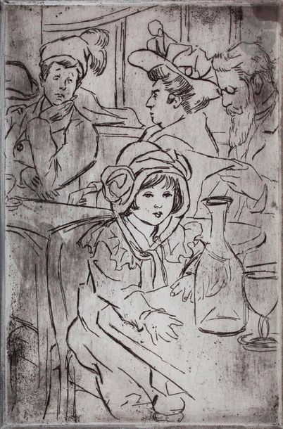null Maud Hunt Squire (américaine, 1873-1954) 

Buveurs au café. Vers 1917-1918....