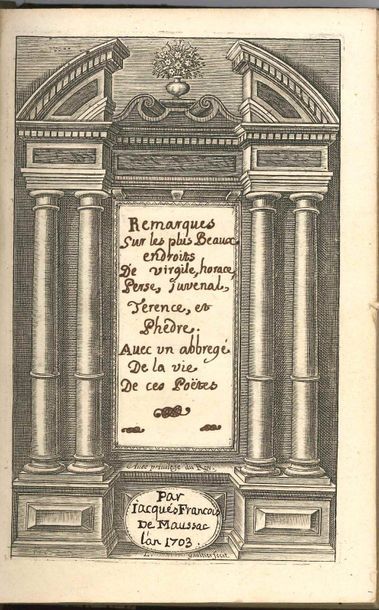 null Poésie Latine. Jacques-François de MAUSSAC. Manuscrit autographe, Remarques...