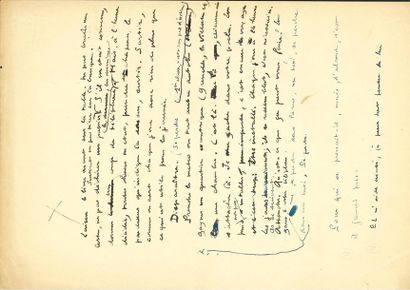 null Jacques RIGAUT (1898-1929). Manuscrit autographe, Laisser le livre ouvert sur...