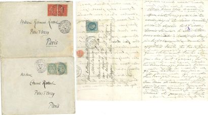 null Edmond ROSTAND (1868-1918). 4 enveloppes autographes. On joint 5 lettres adressées...