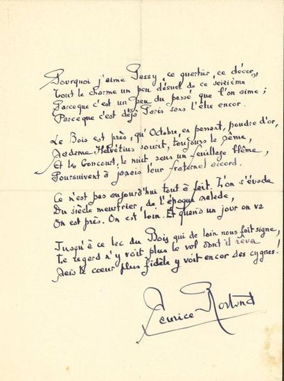 null Maurice rostand. 10 manuscrits autographes de poésie (4 signés), et 1 P.A.S....