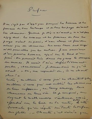 null Philippe SOUPAULT (1897-1990). Manuscrit autographe, Préface ; 4 pages in-4...