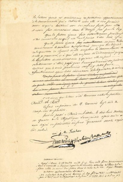 null [NAPOLÉON Ier]. Pièce manuscrite, milieu du XIXe siècle ; 3 pages in-fol. (2...