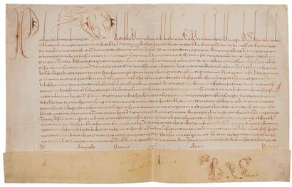 null PAPES. Camillo Borghese, paul v (1552-1621) Pape en 1605. Bulle manuscrite en...
