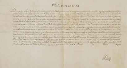 null PAPES. Benedetto Odescalchi, innocent xi (1611-1689) Pape en 1676. Bref manuscrit...