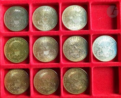 null 10 pièces de 20 Dollars en or. Type Liberty. 

1875 S - 1877 S - 1878 S - 1888...