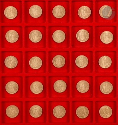 null Lot de 40 pièces en or européenne, dans un sachet numéroté 2017167 :

- 2 pièces...