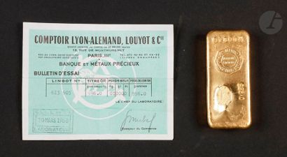 1 Lingot d'or (996) N° 613903, avec certificat....