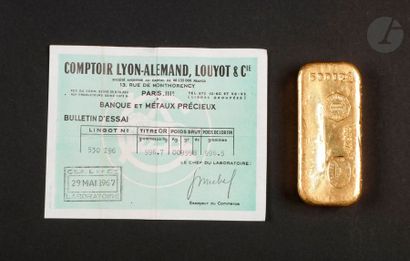 1 Lingot d'or (996,7) N° 530196, avec certificat....