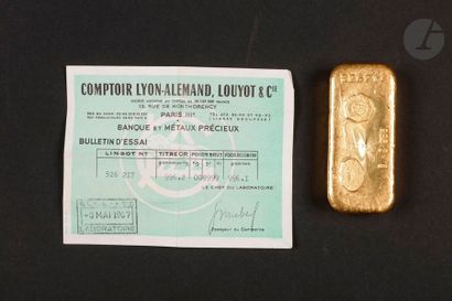 1 Lingot d'or (996.2) N° 526217, avec certificat....