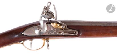 null Marine flintlock rifle type 1779-1786, Colonial model. Round barrel, with thunder...