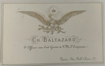 null Carte de visite de Charles Balthazard à l'Aigle impériale, " sous-officier aux...