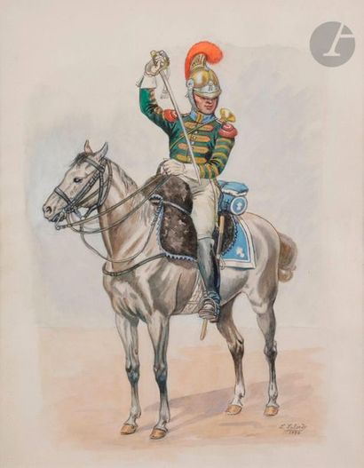 null L. LABORDE, French School of the 20th Century

- Royal German on horseback,...