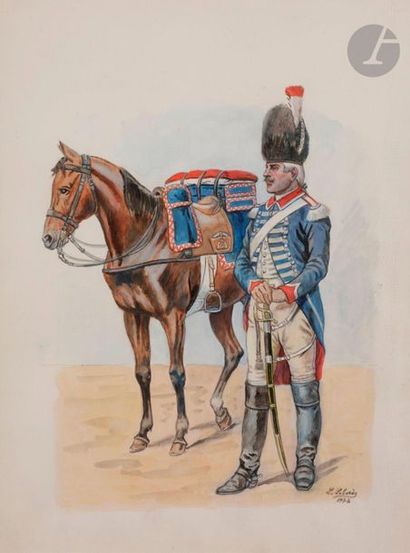 null L. LABORDE, French School of the 20th Century

- Royal German on horseback,...