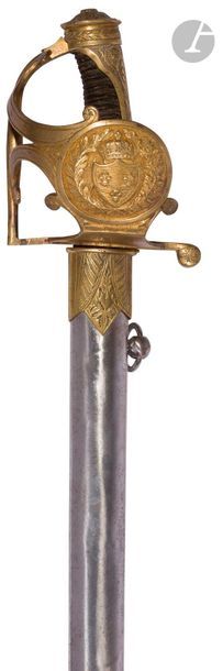 null Gendarme sword of the King's House, troop model 1814.

Gilded and chased brass...