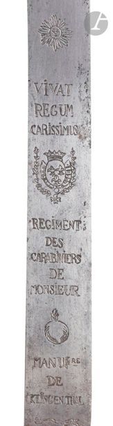 null Sabre de carabinier de Monsieur (1777-1792).

Poignée recouverte de basane avec...
