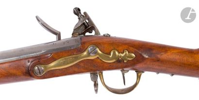 null Rare flintlock rifle from the Company of the King's Hundred Swiss.

Round barrel,...