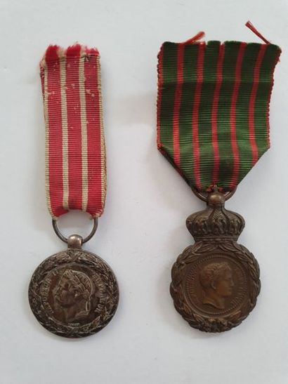FRANCE - SECOND EMPIRE. Two medals: - Medal...